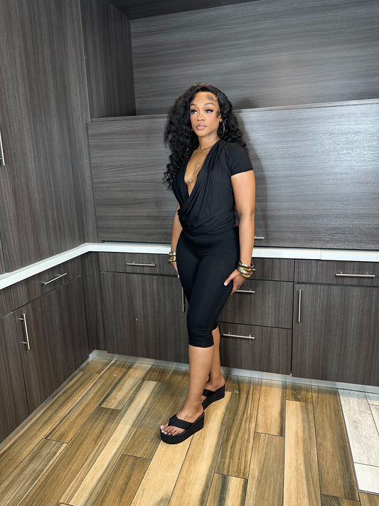 BLACK DRAPED SET
