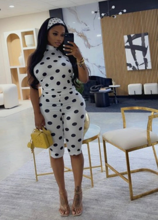 POLKA DOT BACKLASS JUMPSUIT
